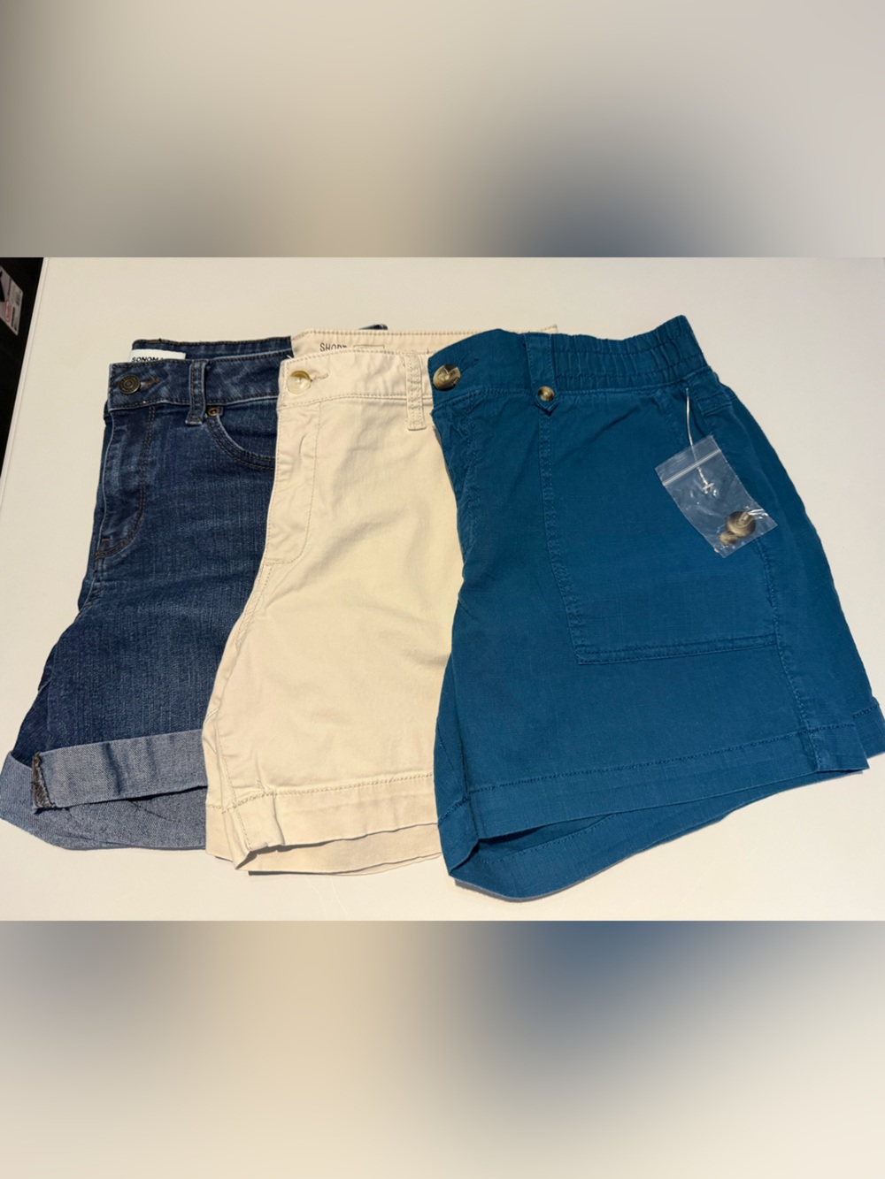 Sonoma Bundle Women's Shorts Teal, Cream & Dark denim-size-10